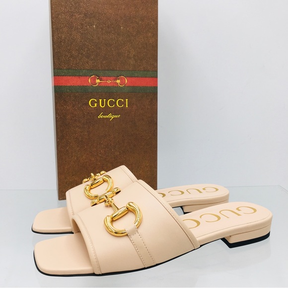 Gucci Shoes - Gucci 623111 Nappa Lumiere Skin Rose Women’s Slide